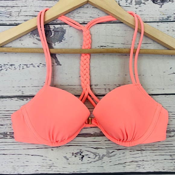 aerie Other - Aerie bright peach braided underwire bikini top